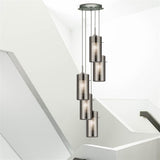 5 Light Multi-Drop Pendant - Smoked Glass with Frosted Inner (0483DUO23055SM)