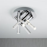 5 Light LED Bathroom Flush - Chrome & Acrylic, IP44 (0483BUB23755CC)