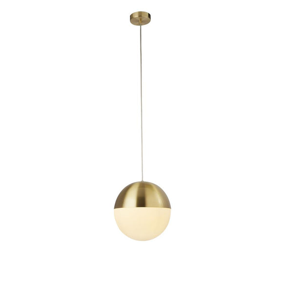 Ceiling Pendant - Satin Brass & Opal Glass (0483END24181SB)
