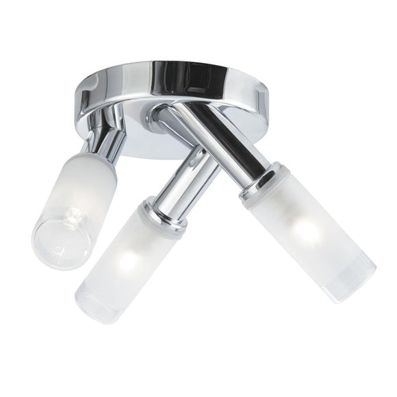 Bathroom - IP44 (G9 LED) 3 Light Ceiling, Frosted Glass (0483BUB26533CCLED)