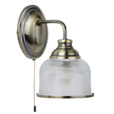 Wall Light - Antique Brass & Halophane Glass (0483BIS26711AB)