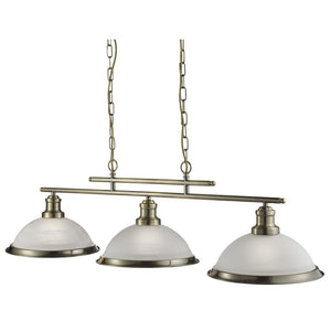 3 Light Bar Ceiling Pendant - Antique Brass & Glass (0483BIS26833AB)