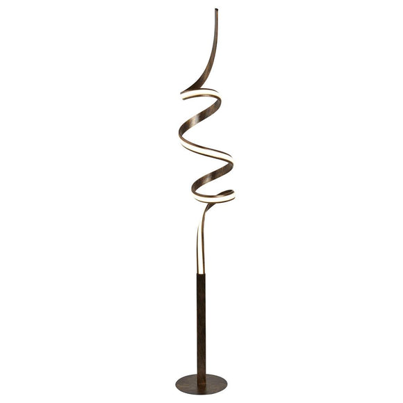Ribbon LED Twist Floor Lamp - Rustic Black/Gold Metal & Opal (0483RIB2813RU)