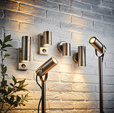 Up Down 2 light wall light - Stainless Steel (1419PAL13802)