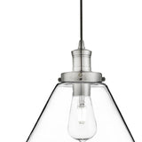 Ceiling Pendant - Satin Silver & Clear Glass Shade (0483PYR3228SS)