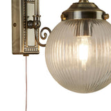 Wall Light - Antique Brass & Clear Globe Shade - IP44 (0483BEL3259AB)