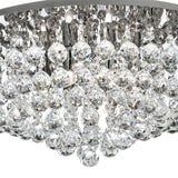 8 Light Flush Ceiling Light - Chrome & Clear Round Crystals (0483HAN34088CC)