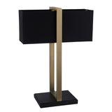 Modern classic style antique brass table light with black shade (0711REC93061)