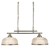 2 Light Bar Ceiling Light - Brass & Halophane Glass (0483BIS35922AB)