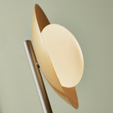 Gold & bronze dish floor light with pebble shaped glass (0711DIS92039)