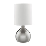 Touch Table Lamp - Satin Silver Base & Fabric Shade (0483TOU3923SS)