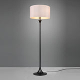 Floor Lamp in Matt Black Metal with White Fabric Shade (1542SAB415700)