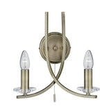 2 Light Wall Light - Antique Brass & Clear Glass Sconces (0483ASC41622AB)