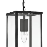 Indoor Lantern - 1 Light Pendant Matt Black with Glass (0483LAN4241BK)