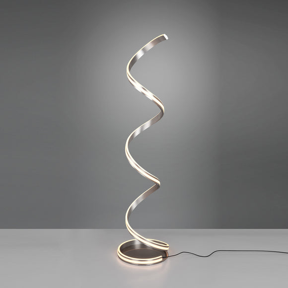 LED Integrated Twisted Floor Lamp In Matt Nickel (1542YAR4262)
