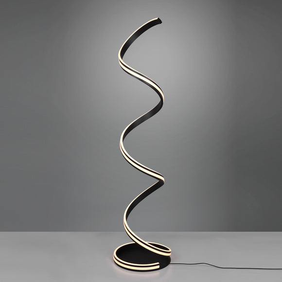 LED Integrated Twisted Floor Lamp In Matt Black (1542YAR4262)