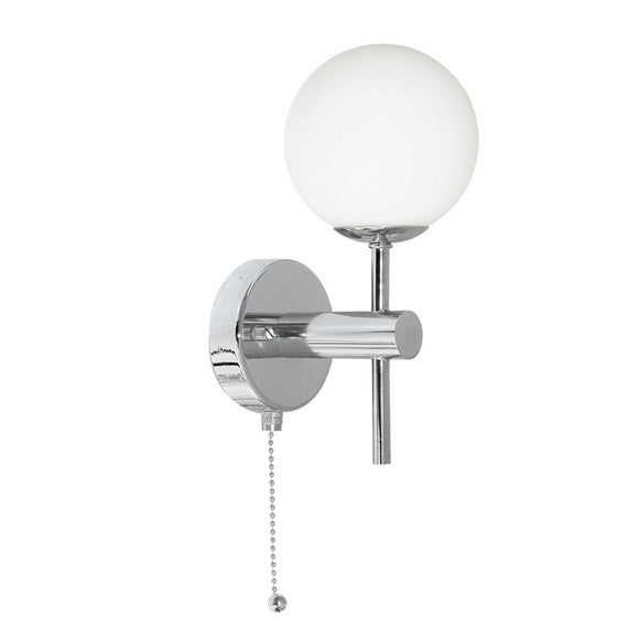 LED Bathroom Wall Light - Chrome, Mirror & Opal Glass, IP44 (0483GLO43371LED)