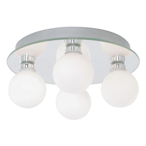 4 Light LED Bathroom Light - Chrome, Mirror & Opal Glass, IP44 (0483GLO43374LED)