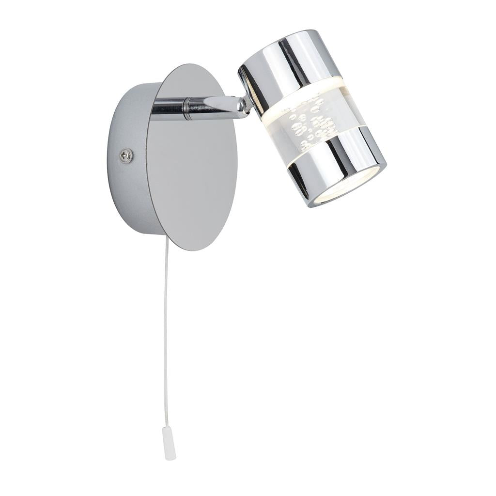 1 Light LED Bathroom Spotlight Chrome & Acrylic, IP44 (0483BUB4411CC