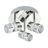 3 Light LED Bathroom Spotlight - Chrome & Acrylic, IP44 (0483BUB4413CC)