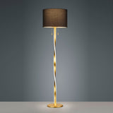 LED Integrated Floor Lamp In Gold with Black Fabric Shade (1542NAN0379)