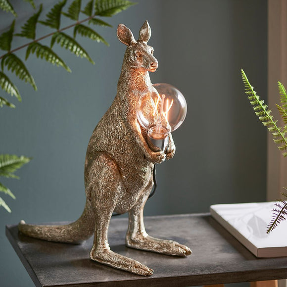 Kangaroo vintage silver table lamp (0711ANI95072)
