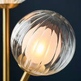 2 Light Satin Brass Table Light with Clear Ribbed/Frosted Glass (071196692)