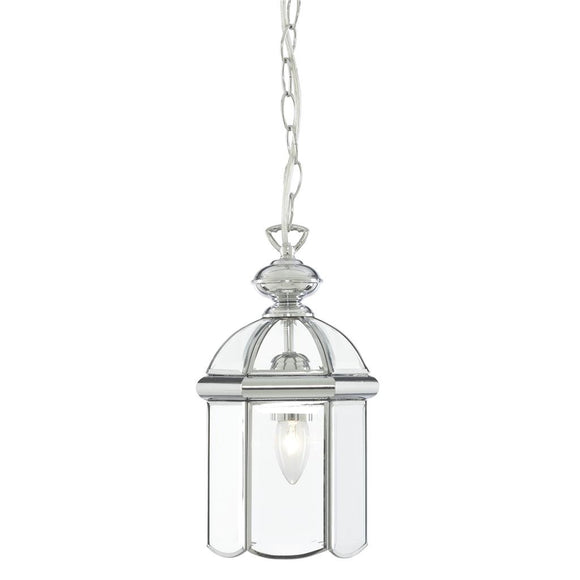 Indoor Lantern - 1 Light Domed Ceiling Pendant in Chrome and Glass (0483BEV5131CC)