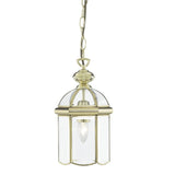 Indoor Lantern - 1 Light Domed Ceiling Pendant in Polished Brass and Glass (0483BEV5131PB)