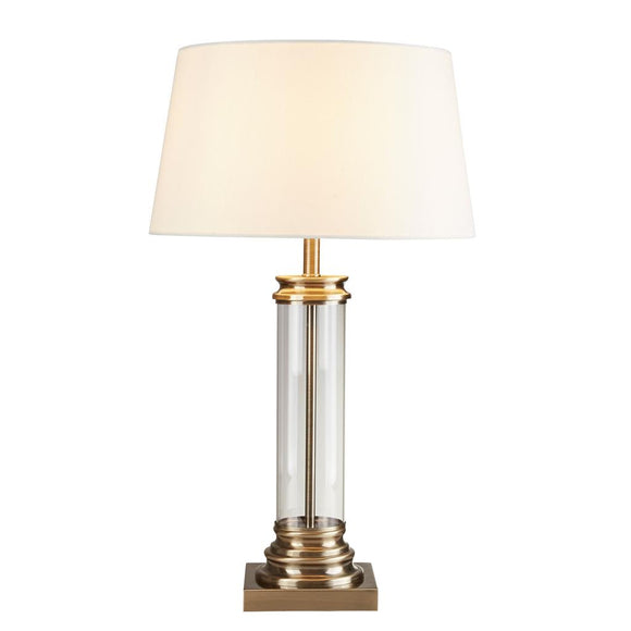 Elegant Table lamp in Antique Brass with Shade (0483COLTLAB)