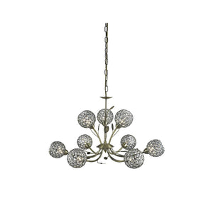 9 Light Ceiling Pendant - Antique Brass & Clear Glass (0483BELII55799AB)