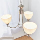 3 Light Ceiling Dual Mounted finished in satin silver with matt opal glass shades. (0711ALT18053SC)
