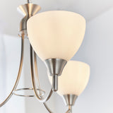 3 Light Ceiling Dual Mounted finished in satin silver with matt opal glass shades. (0711ALT18053SC)