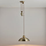 A rise and fall ceiling pendant with a Antique Brass finish (0711POLKAAB)