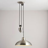A rise and fall ceiling pendant with a satin nickel finish (0711POLKASN)
