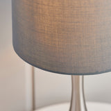 Stylish Satin Nickel Touch Table Lamp comes with Grey Shade (0177PIC61192)