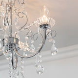 3 Light Semi Flush finished in Chrome with clear crystal detail and droplets (0711TAB61251)