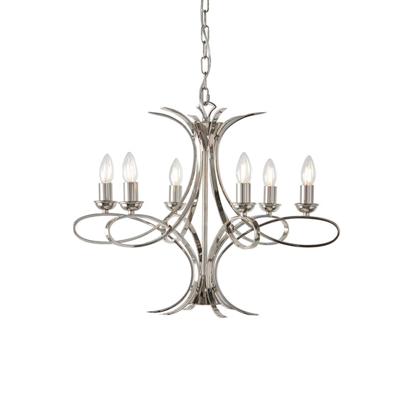 6 Light pendant finished in nickel plate (0711PENCA7P6BB)
