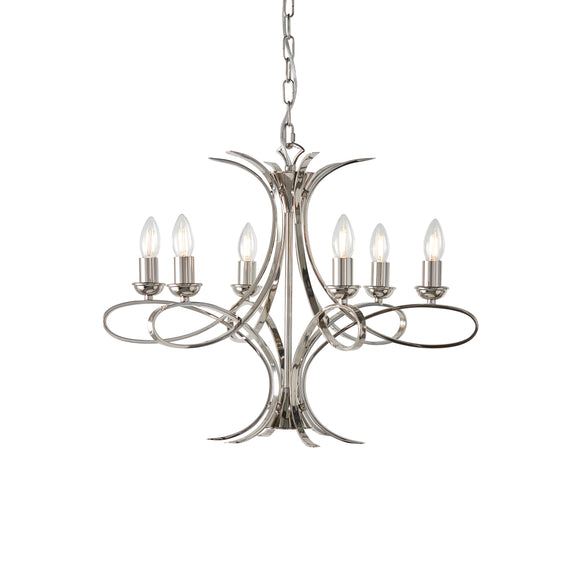 6-light pendant finished in nickel plate (0711PENCA7P6BB)