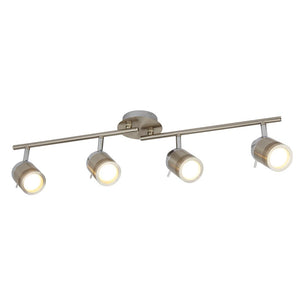 4 Light Bathroom Split Bar Spotlight- Satin Silver IP44 (0483SAM6604SS)
