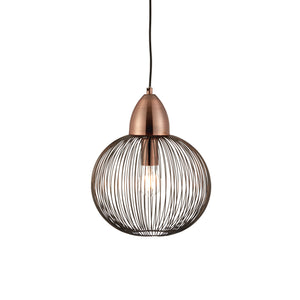 Metal caged shade finished in an antique copper effect (0711NIC68987)
