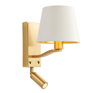 Wall light and Spotlight finished in brushed satin gold plate (0711HAR69092)