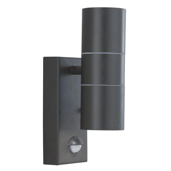 LED 2 Light Outdoor (up/down) Wall Light - Silk Black and Glass (0483MET70082BK)