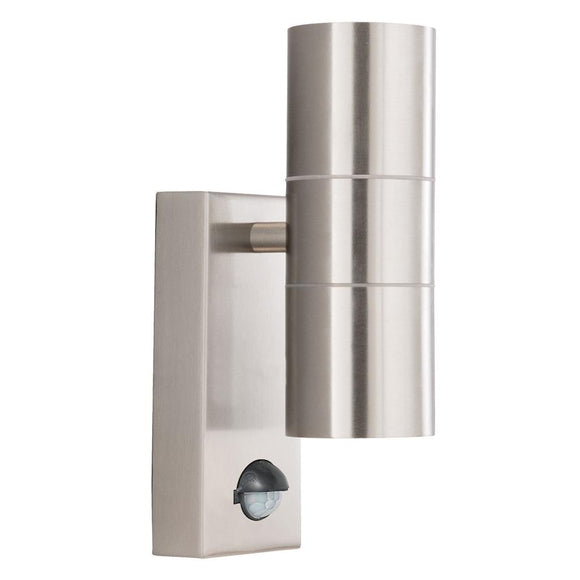 LED 2 Light Outdoor (up/down) Wall Light - Stainless Steel and Glass (0483MET70082BK)