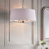 3 Light Pendant finished in bright nickel plate (0711HAR73021)