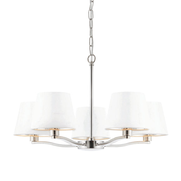 5 Light Pendant finished in bright nickel plate (0711HAR73022)