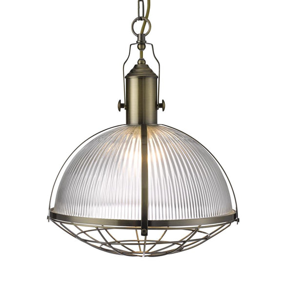 Ceiling Pendant - Antique Brass & Glass (0483IND7601AB)