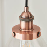 1 Light Pendant in Aged Copper Finish and Clear Glass Shades (0711HAN76332)