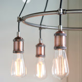 6 Light Pendant finished in aged pewter and aged copper (0711HAL76337)