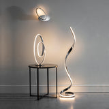 A Unique Contemporary Floor Lamp with flowing Illuminated curves (0711ARI76395)
